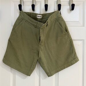 Taylor Stitch Sage Green Flat Front Shorts